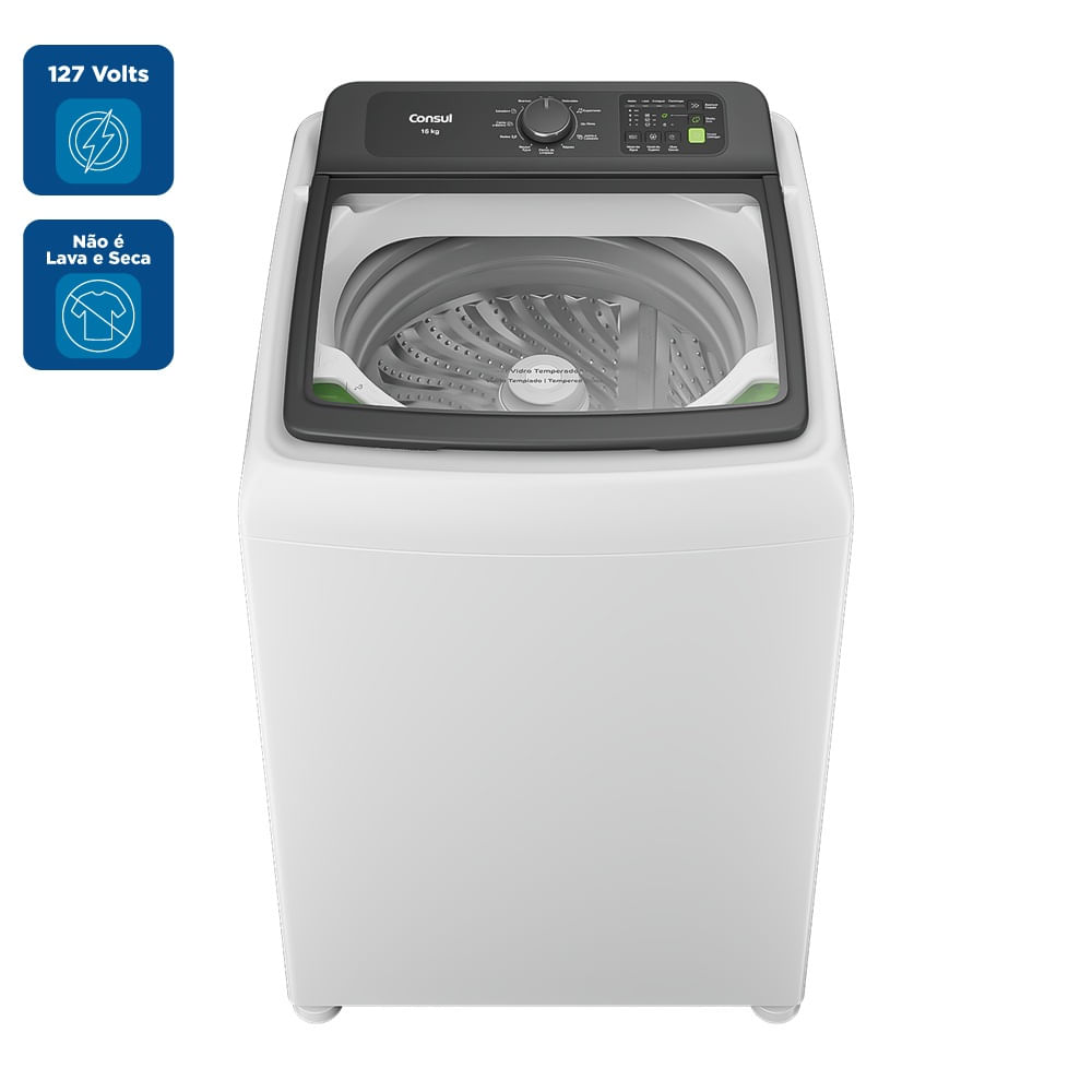 Lavadora de Roupas Consul 16Kg com Modo Eco Branca CWN16AB - 127 Volts
